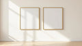 Frame High-Res Frame Mockup — Gold Frame Portrait 2:3 — Perspective View — #00440 | MockupBulk