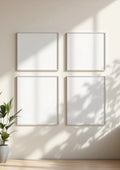 Frame Interior Frame Mockup — Silver Frame Portrait 2:3 — Perspective View — #00444 | MockupBulk