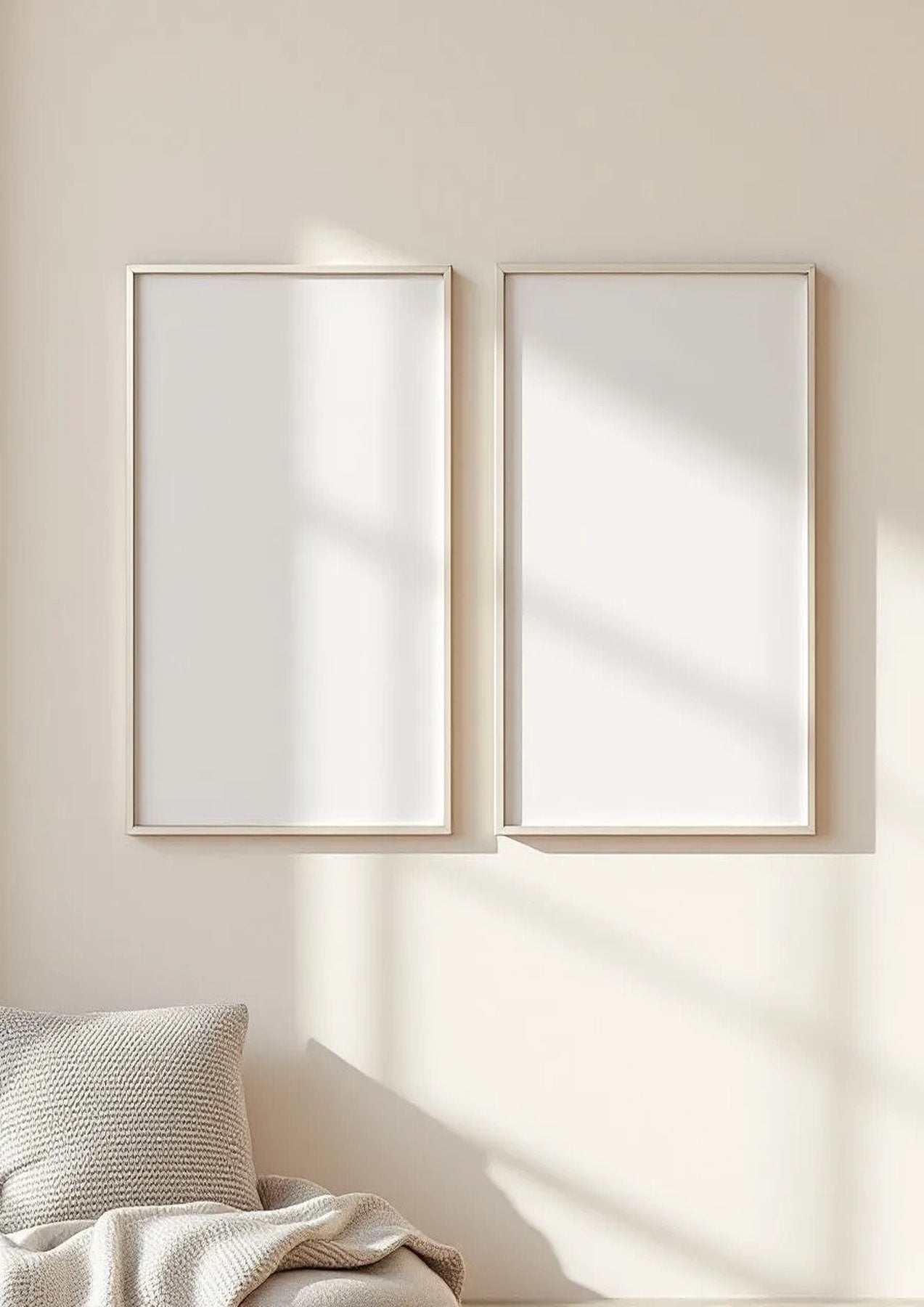 Frame Editorial Room Mockup — Silver Frame Portrait 2:3 — Perspective View — #00447 | MockupBulk