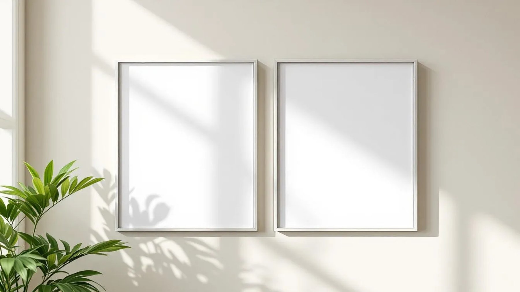 Frame High-Res Frame Mockup — Silver Frame Square 1:1 — Perspective View — #00449 | MockupBulk