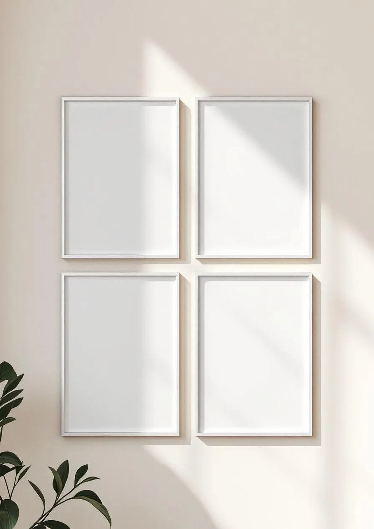 Frame Interior Frame Mockup — Silver Frame Portrait 2:3 — Perspective View — #00450 | MockupBulk