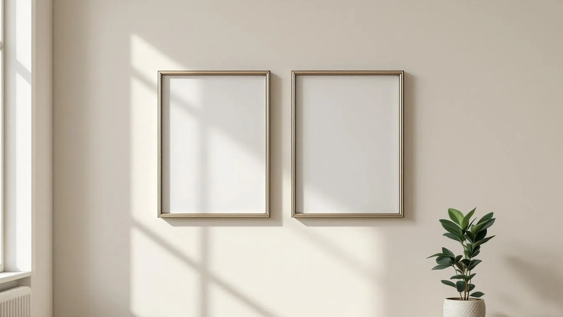Frame Wall Art Mockup — Silver Frame Square 1:1 — Perspective View — #00455 | MockupBulk