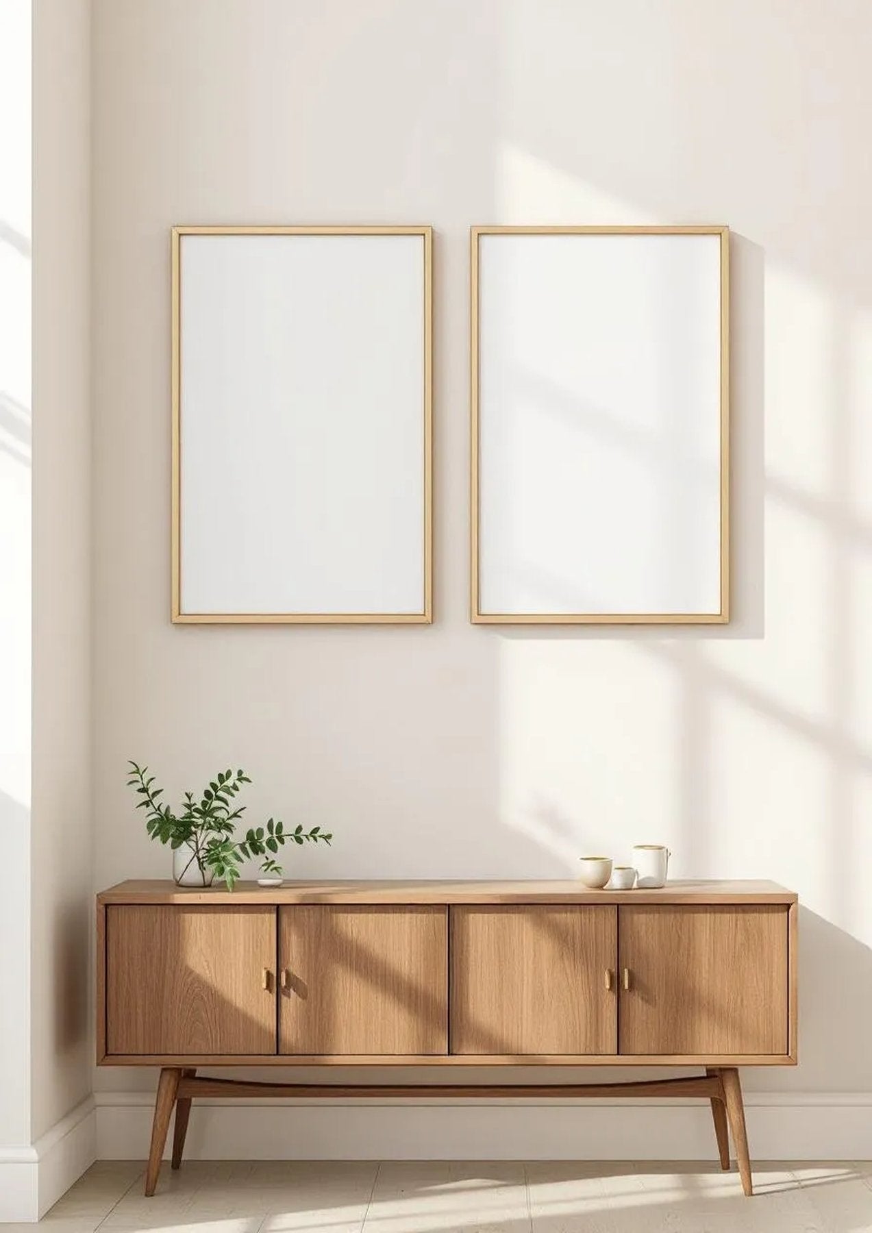 Frame Professional Frame Mockup — Silver Frame Landscape 11x14 — Perspective View — #00456 | MockupBulk
