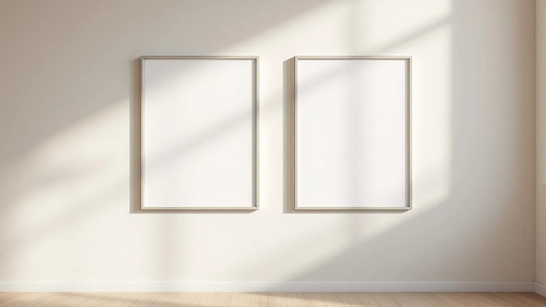 Frame Professional Frame Mockup — Silver Frame Square 1:1 — Perspective View — #00458 | MockupBulk