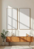 Frame High-Res Frame Mockup — Silver Frame Portrait 2:3 — Perspective View — #00459 | MockupBulk