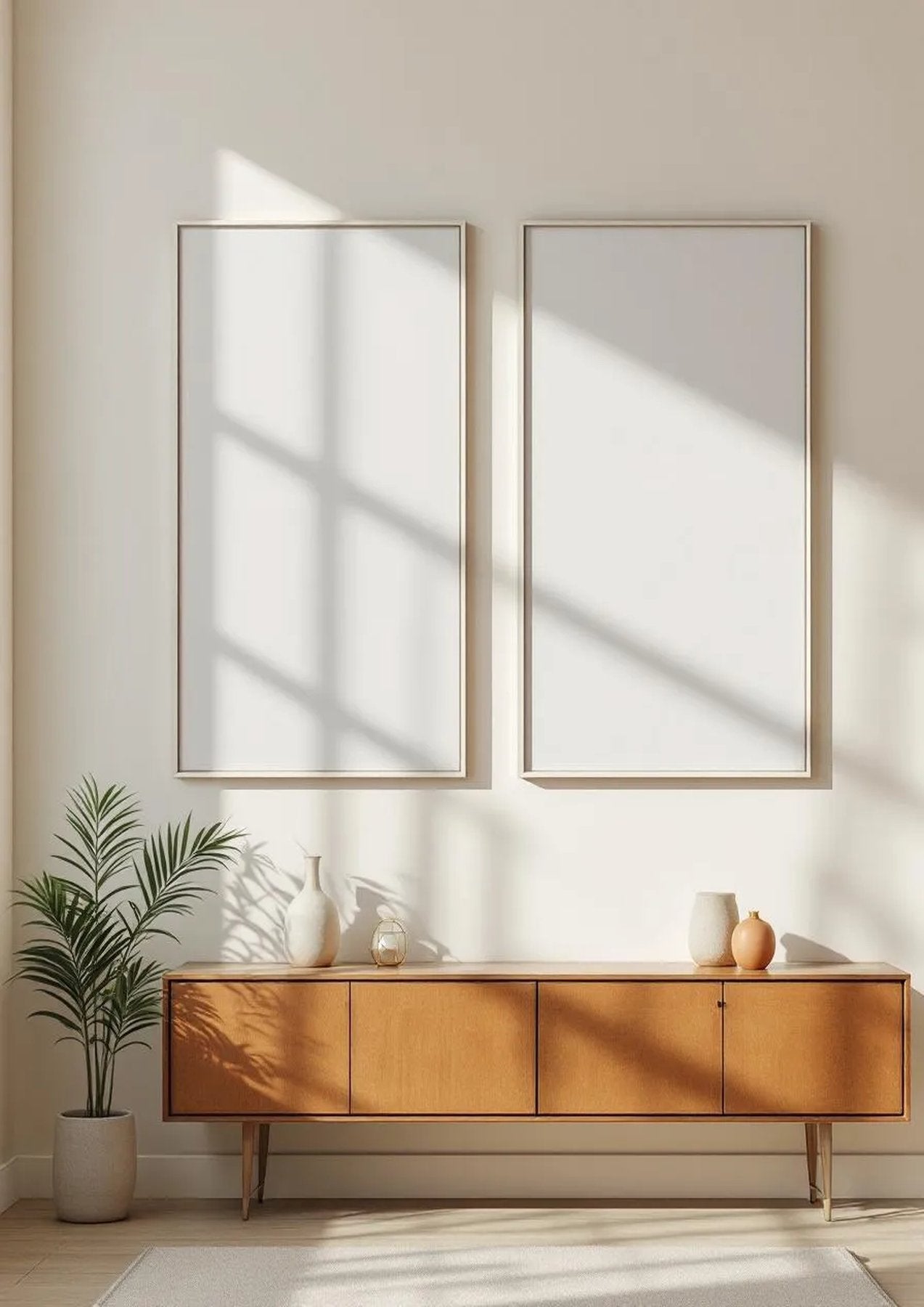 Frame High-Res Frame Mockup — Silver Frame Portrait 2:3 — Perspective View — #00459 | MockupBulk
