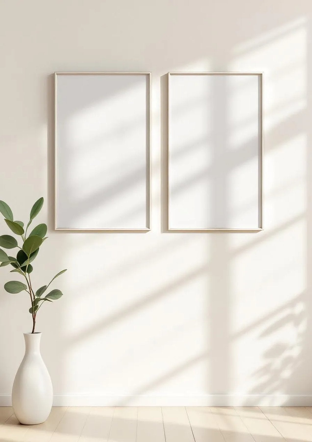 Frame Styled Room Mockup — Silver Frame Portrait 2:3 — Perspective View — #00462 | MockupBulk