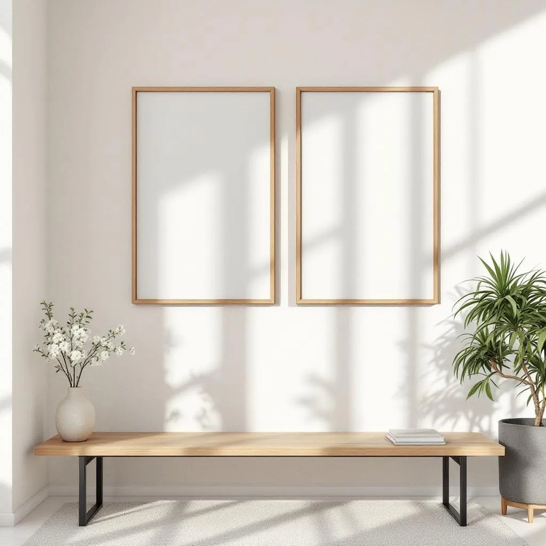 Frame Interior Frame Mockup — Plain Square Frame Portrait 2:3 — Perspective View — #00463 | MockupBulk