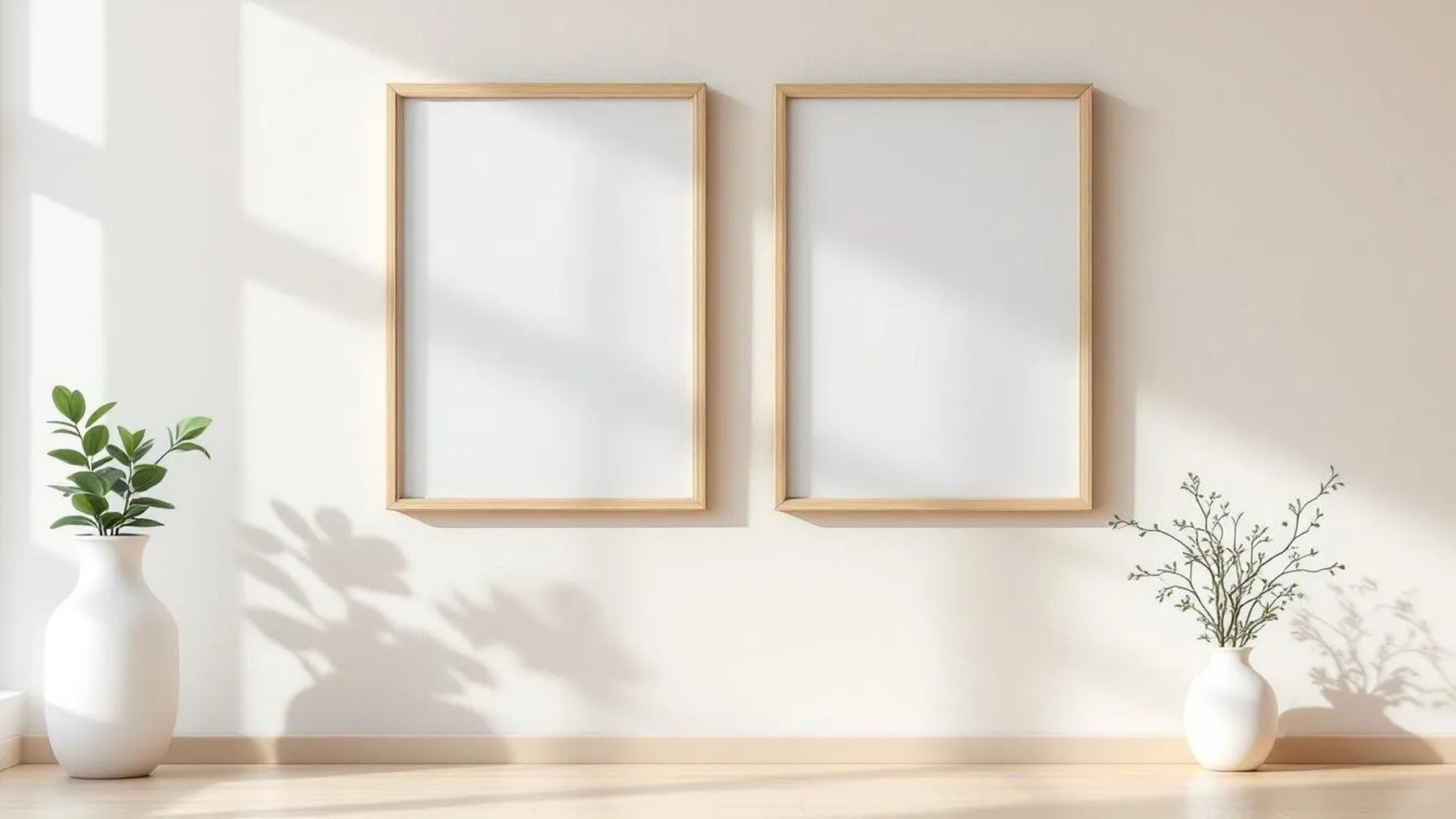 Frame Lifestyle Frame Mockup — Raw Pine Frame Square 1:1 — Perspective View — #00464 | MockupBulk