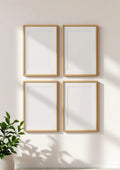 Frame Wall Art Mockup — Raw Pine Frame Portrait 2:3 — Perspective View — #00465 | MockupBulk
