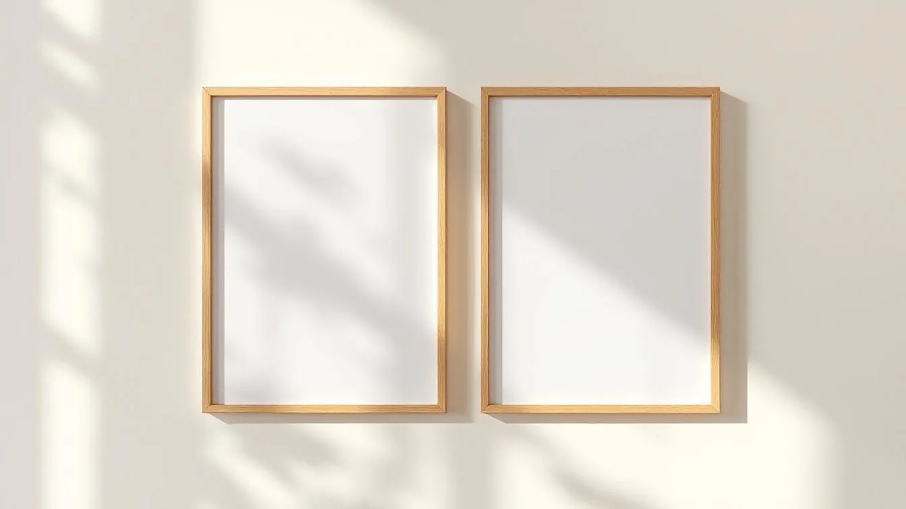 Frame Interior Frame Mockup — Raw Pine Frame Portrait 2:3 — Perspective View — #00467 | MockupBulk