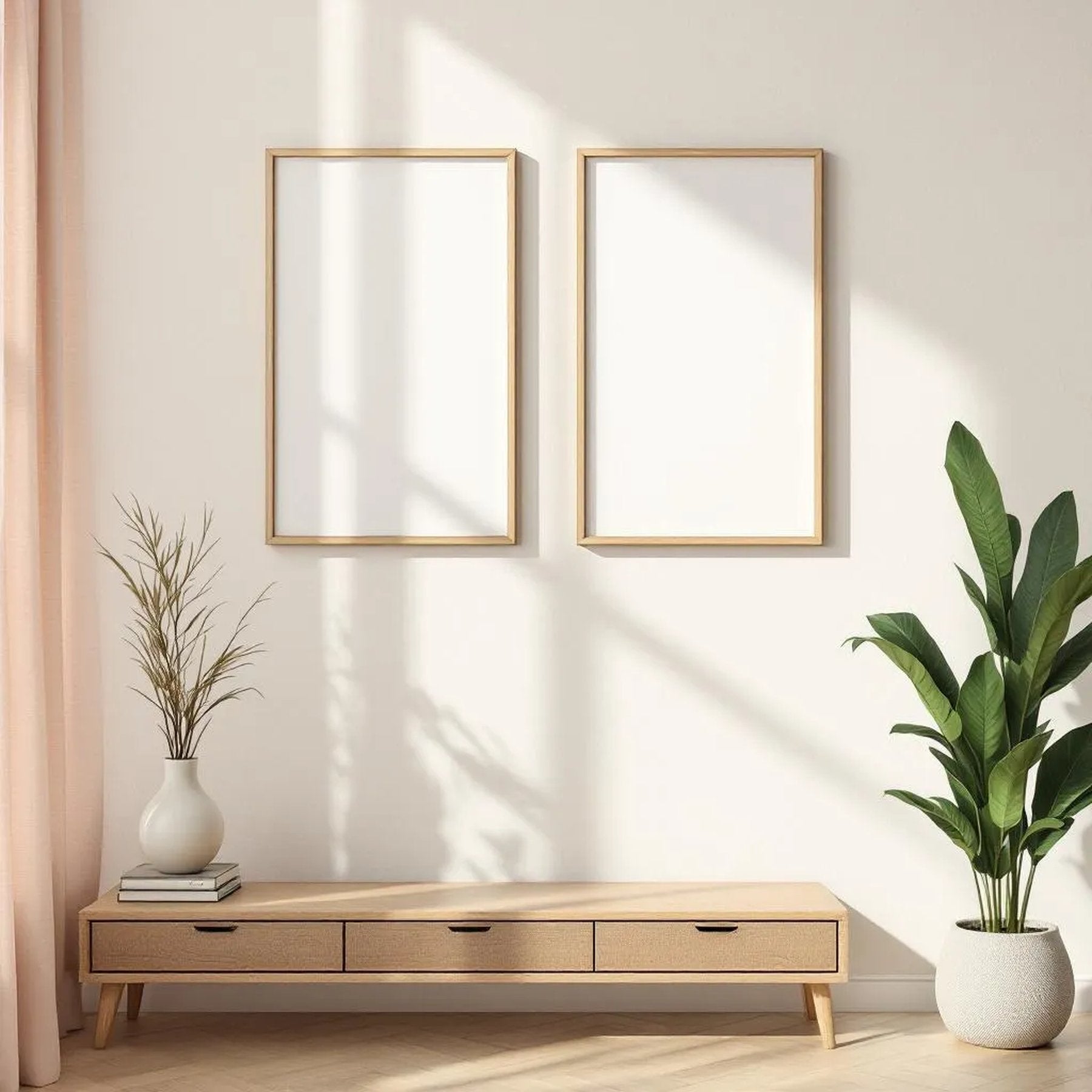 Frame Premium Interior Mockup — Plain Square Frame Portrait 2:3 — Perspective View — #00469 | MockupBulk