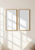 Frame Interior Frame Mockup — Raw Pine Frame Portrait 2:3 — Perspective View — #00471 | MockupBulk