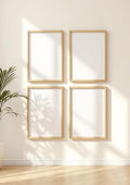 Frame Room Scene Mockup — Raw Pine Frame Landscape 11x14 — Perspective View — #00474 | MockupBulk