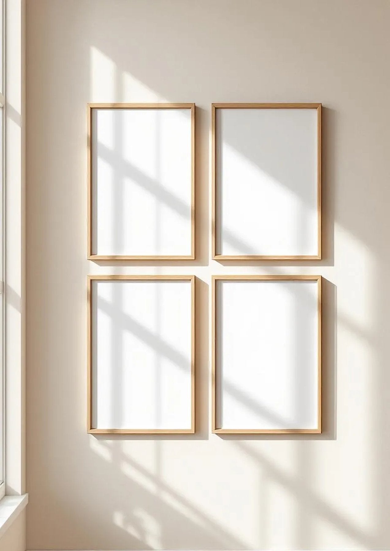Frame High-Res Frame Mockup — Raw Pine Frame Portrait 2:3 — Perspective View — #00477 | MockupBulk