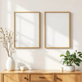 Frame Editorial Room Mockup — Plain Square Frame Portrait 2:3 — Perspective View — #00478 | MockupBulk