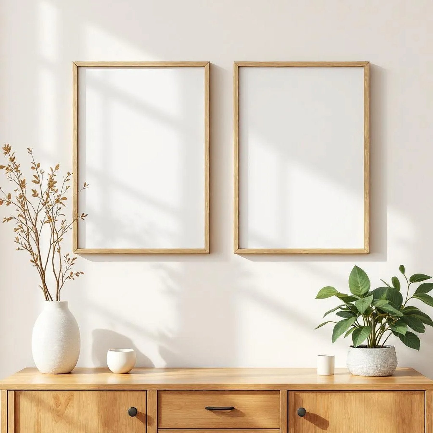 Frame Editorial Room Mockup — Plain Square Frame Portrait 2:3 — Perspective View — #00478 | MockupBulk