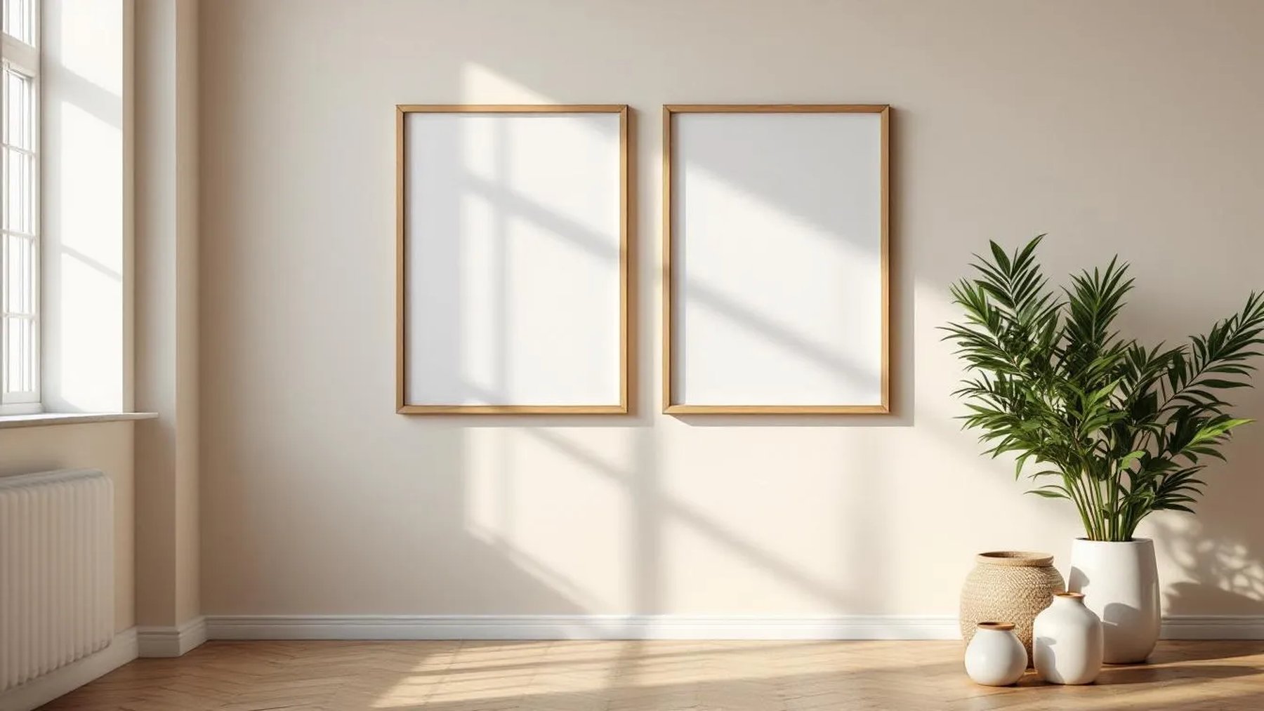 Frame Professional Frame Mockup — Raw Pine Frame Portrait 4:5 — Perspective View — #00479 | MockupBulk