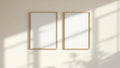 Frame Room Scene Mockup — Raw Pine Frame Square 1:1 — Perspective View — #00482 | MockupBulk