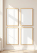 Frame Interior Frame Mockup — Raw Pine Frame Portrait 2:3 — Perspective View — #00483 | MockupBulk