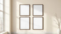 Frame Interior Frame Mockup — Espresso Frame Square 1:1 — Perspective View — #00485 | MockupBulk