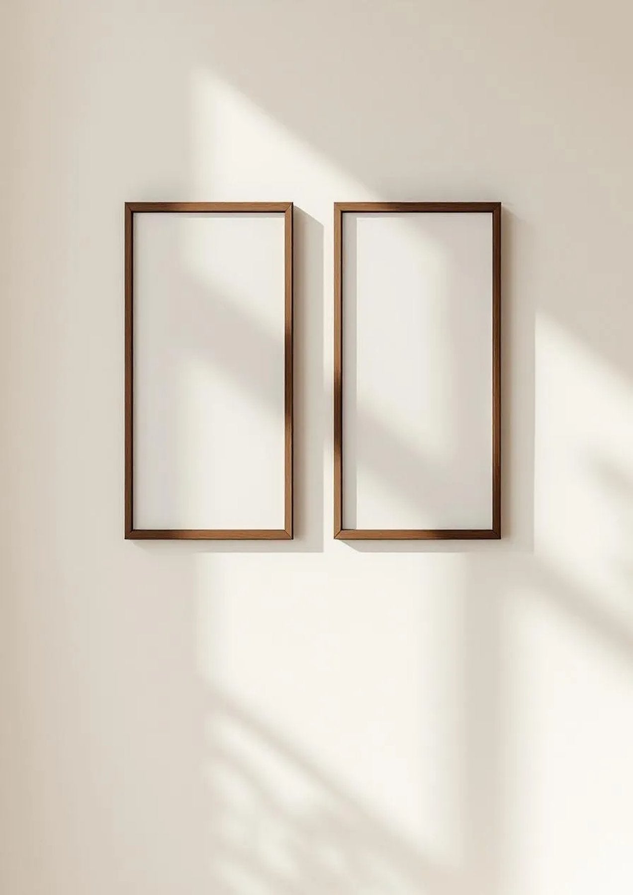 Frame Premium Interior Mockup — Espresso Frame Portrait 2:3 — Perspective View — #00489 | MockupBulk