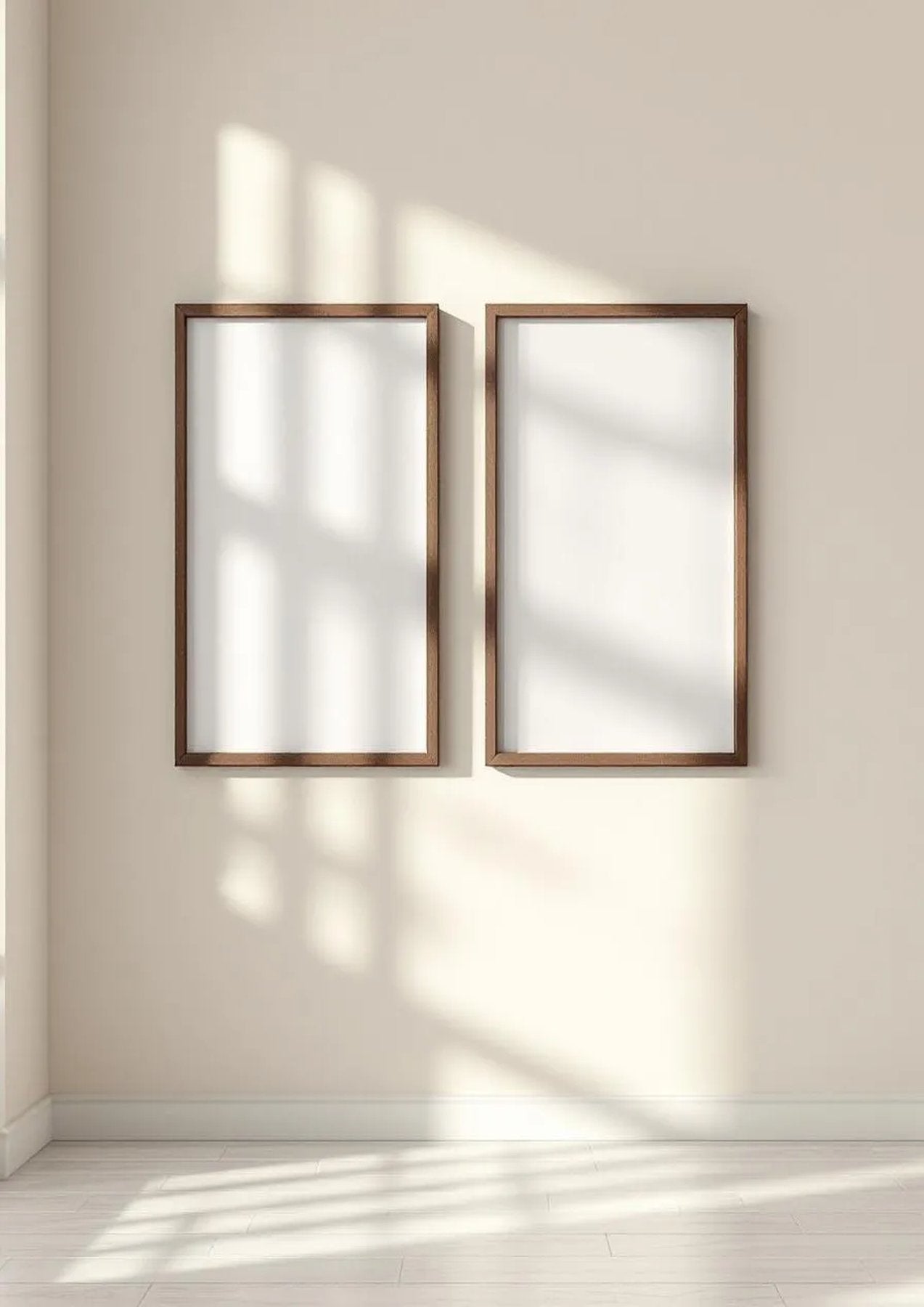 Frame Editorial Room Mockup — Espresso Frame Portrait 2:3 — Perspective View — #00495 | MockupBulk