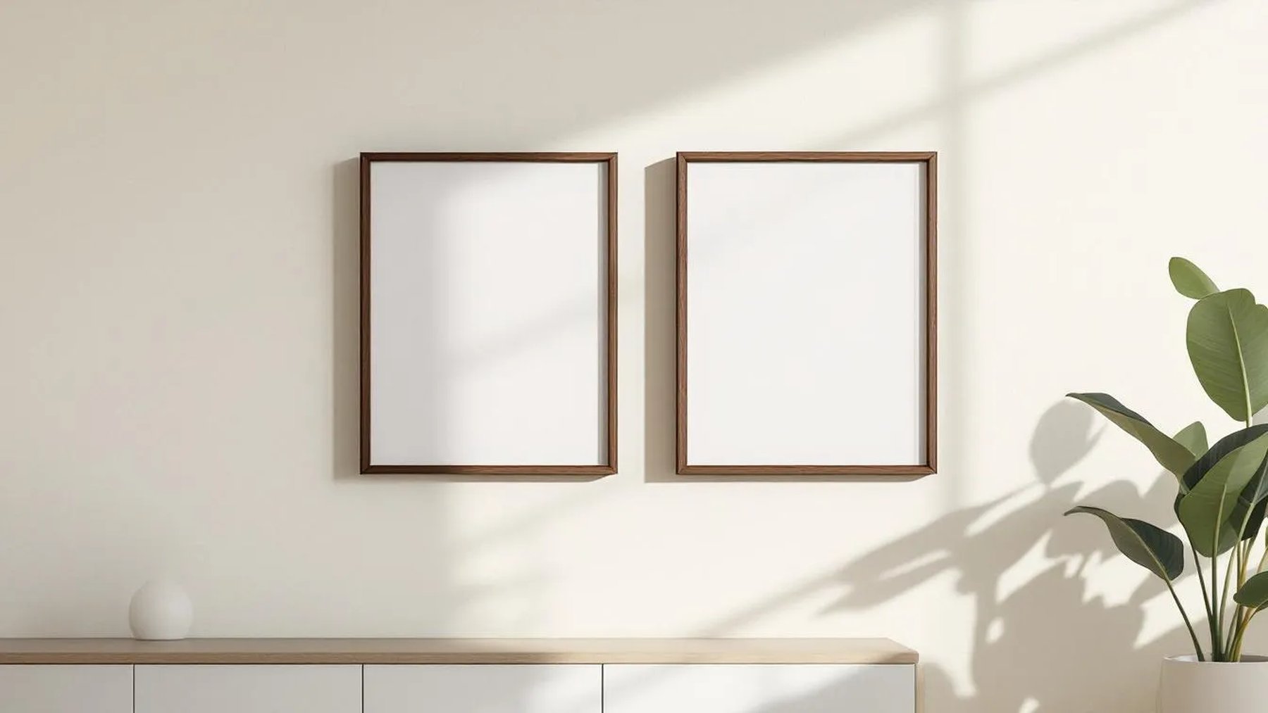 Frame Professional Frame Mockup — Espresso Frame Square 1:1 — Perspective View — #00497 | MockupBulk