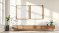Frame Wall Art Mockup — Espresso Frame Portrait 2:3 — Perspective View — #00503 | MockupBulk