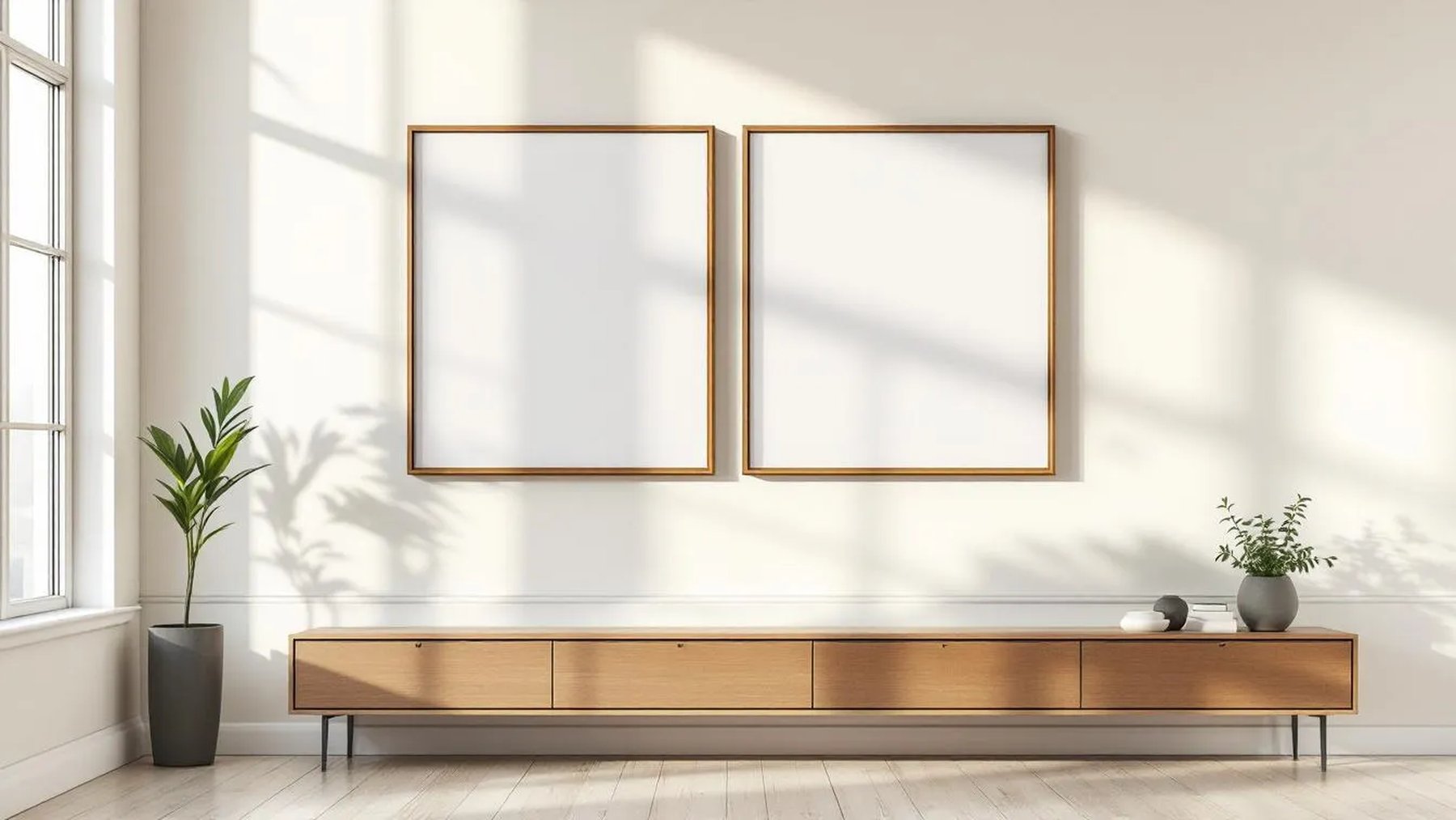 Frame Wall Art Mockup — Espresso Frame Portrait 2:3 — Perspective View — #00503 | MockupBulk