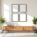 Frame Wall Art Mockup — Plain Square Frame Portrait 2:3 — Perspective View — #00505 | MockupBulk