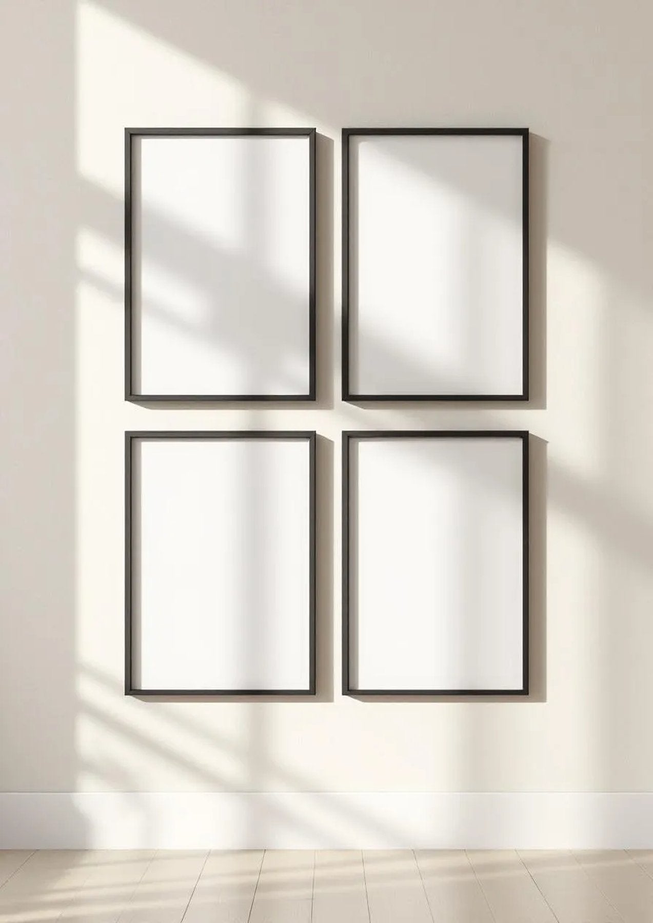 Frame Frame Display Mockup — Matte Black Frame Portrait 2:3 — Perspective View — #00513 | MockupBulk