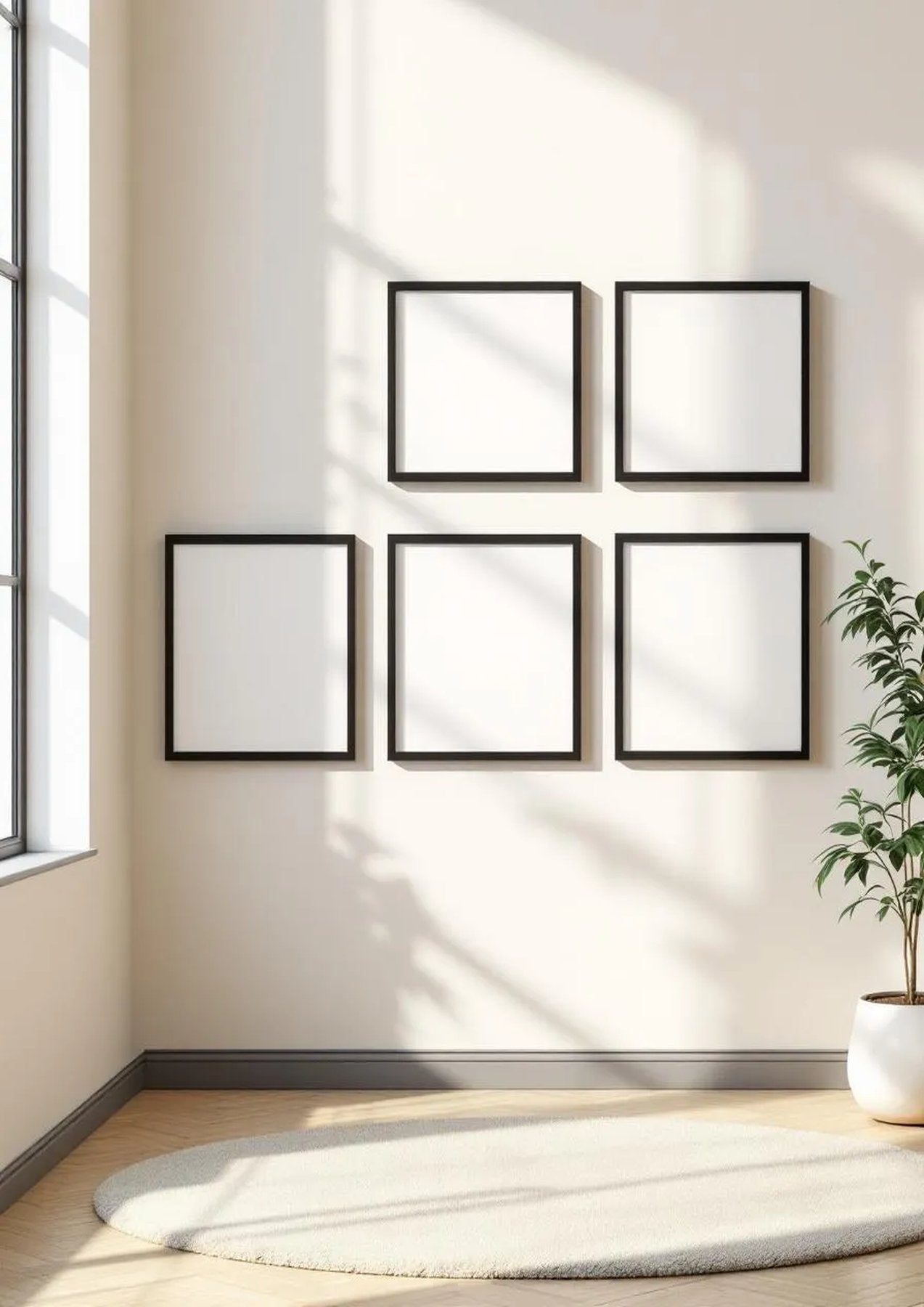 Frame Wall Art Mockup — Matte Black Frame Portrait 2:3 — Perspective View — #00516 | MockupBulk