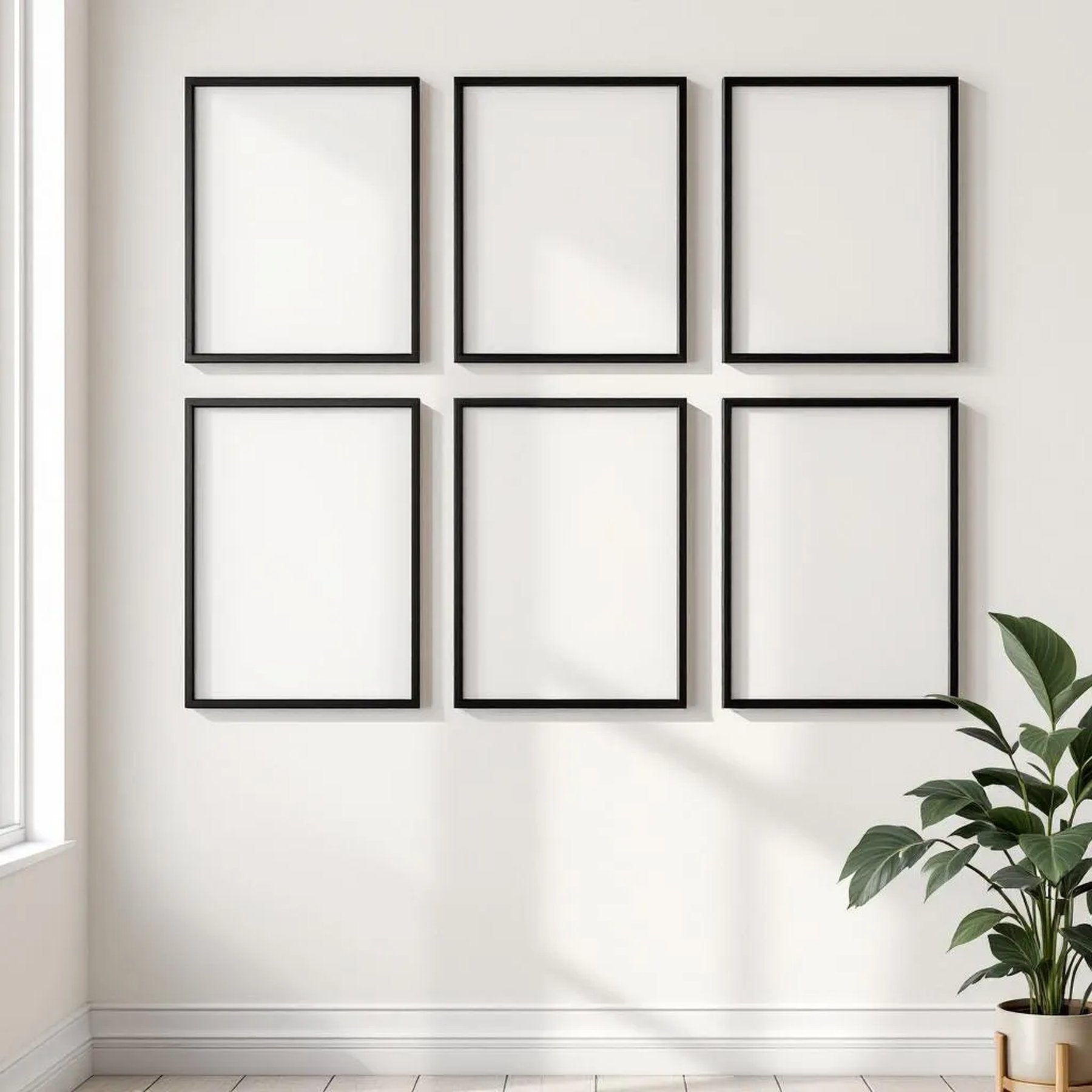 Frame Premium Interior Mockup — Plain Square Frame Landscape 3:4 — Perspective View — #00517 | MockupBulk