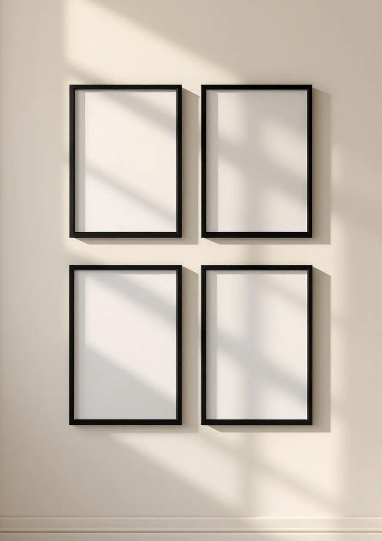 Frame High-Res Frame Mockup — Matte Black Frame Portrait 2:3 — Perspective View — #00519 | MockupBulk
