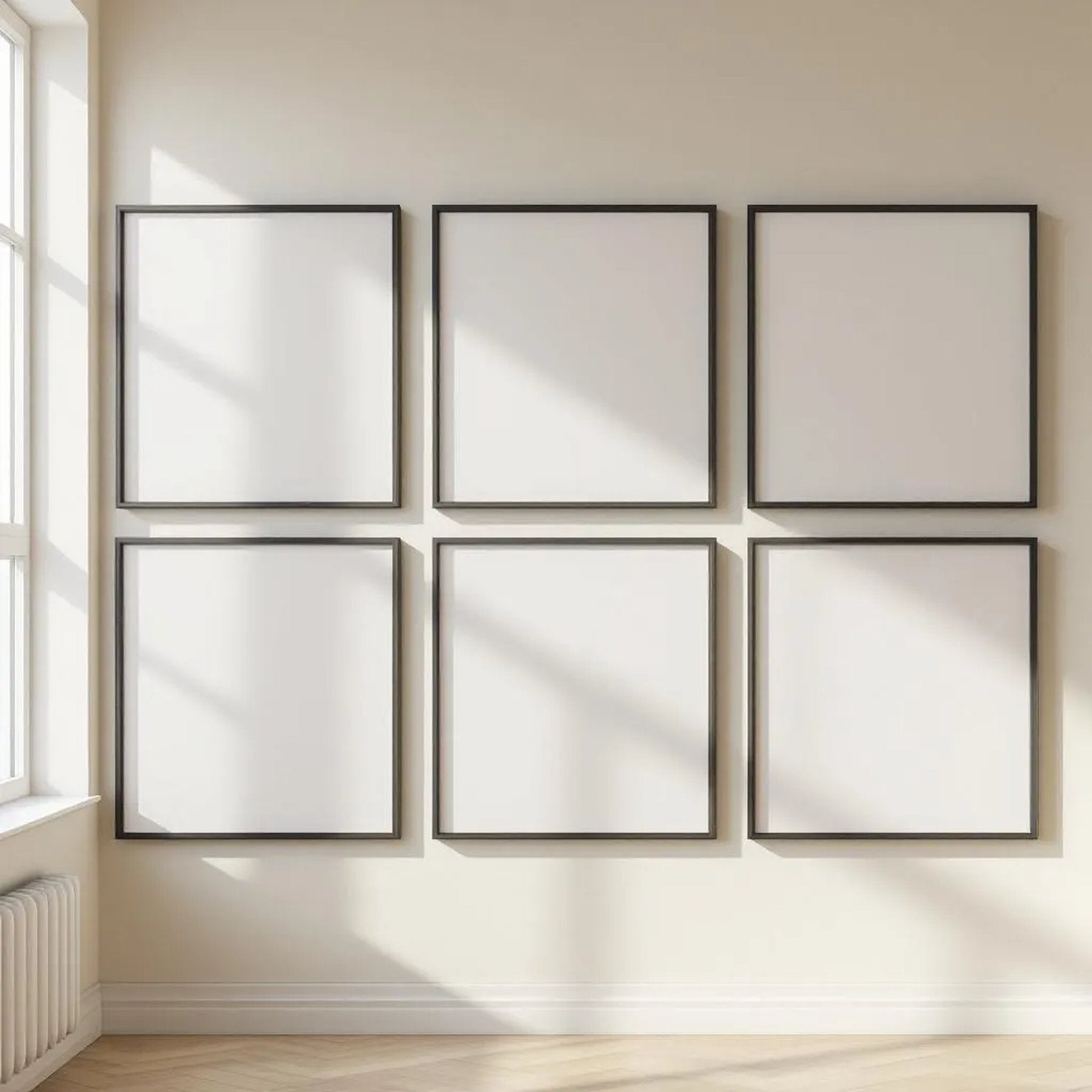Frame Room Scene Mockup — Plain Square Frame Square 1:1 — Perspective View — #00523 | MockupBulk