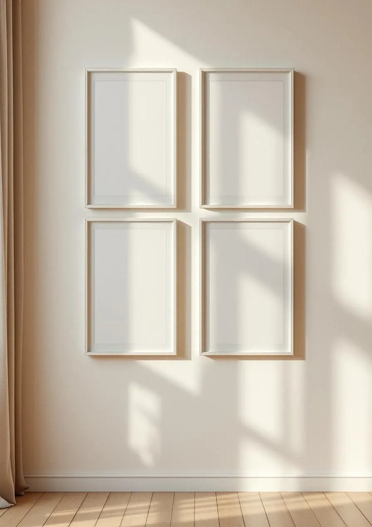 Frame Premium Interior Mockup — White Frame Portrait 2:3 — Perspective View — #00528 | MockupBulk