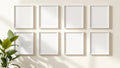 Frame Premium Interior Mockup — White Frame Square 1:1 — Perspective View — #00536 | MockupBulk