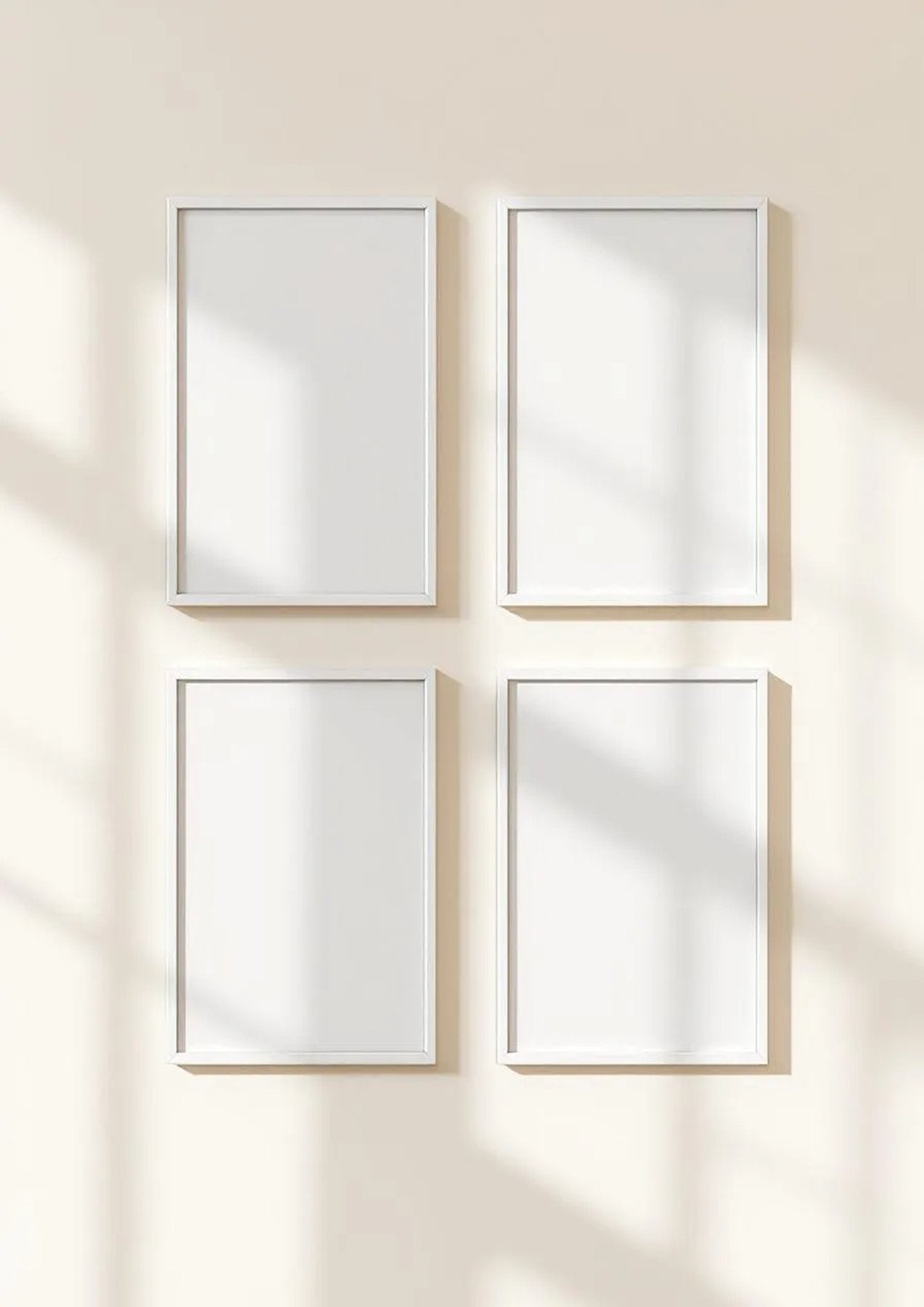 Frame High-Res Frame Mockup — White Frame Portrait 2:3 — Perspective View — #00537 | MockupBulk