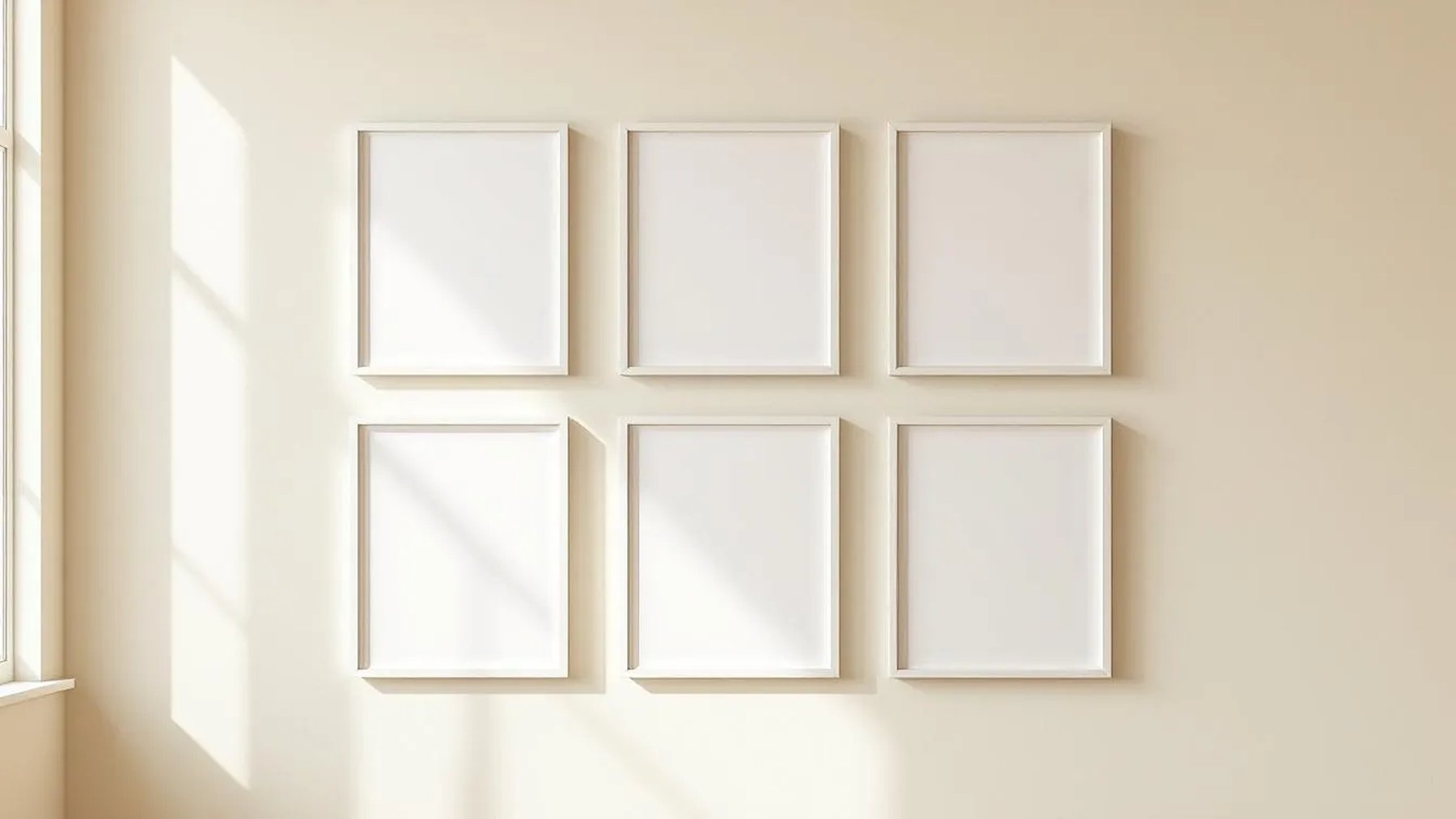 Frame Premium Interior Mockup — White Frame Square 1:1 — Perspective View — #00539 | MockupBulk