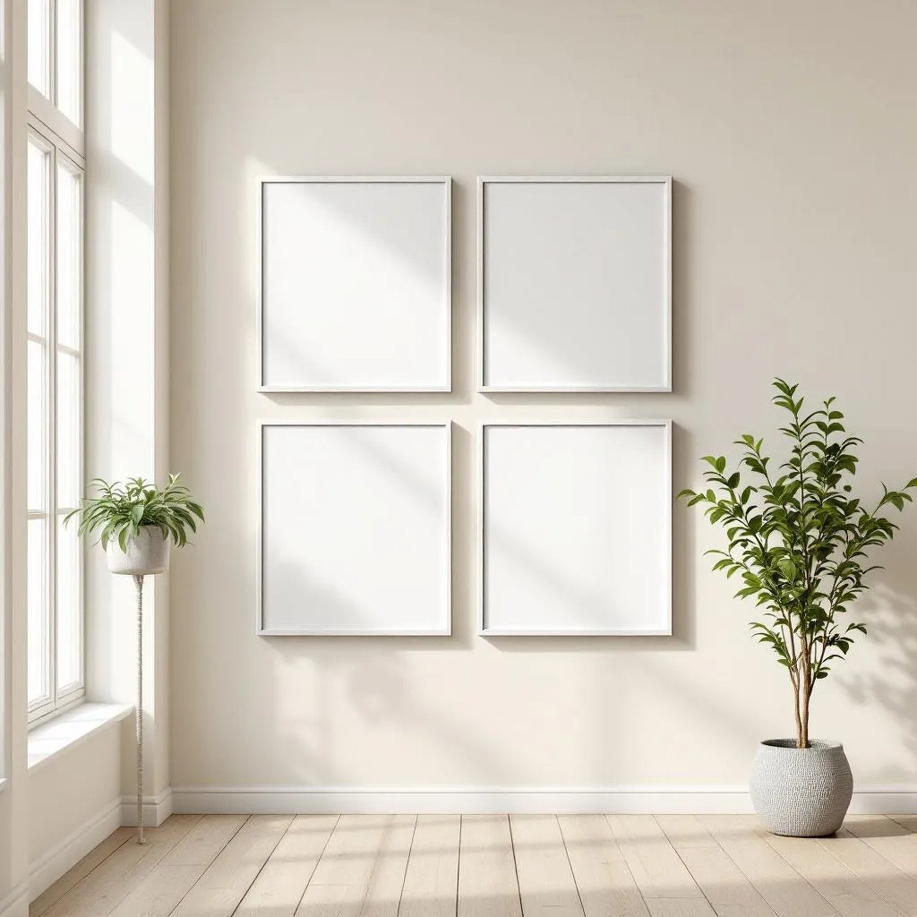 Frame Interior Frame Mockup — Plain Square Frame Landscape 3:4 — Perspective View — #00544 | MockupBulk