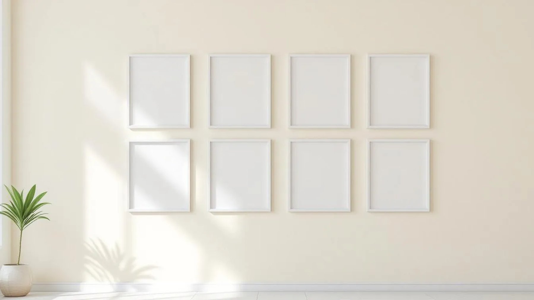 Frame High-Res Frame Mockup — White Frame Portrait 4:5 — Perspective View — #00545 | MockupBulk