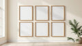 Frame Styled Room Mockup — Natural Oak Frame Landscape 3:4 — Perspective View — #00548 | MockupBulk