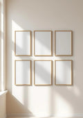Frame Frame Display Mockup — Natural Oak Frame Portrait 2:3 — Perspective View — #00552 | MockupBulk
