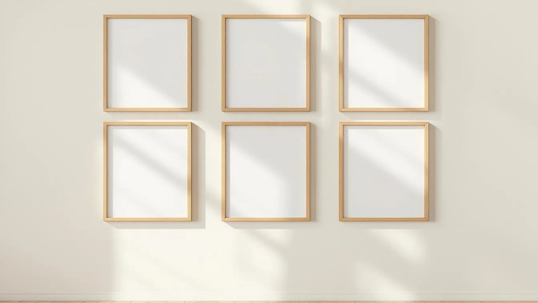 Frame Interior Frame Mockup — Natural Oak Frame Portrait 2:3 — Perspective View — #00554 | MockupBulk