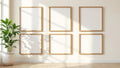 Frame Lifestyle Frame Mockup — Natural Oak Frame Square 1:1 — Perspective View — #00560 | MockupBulk