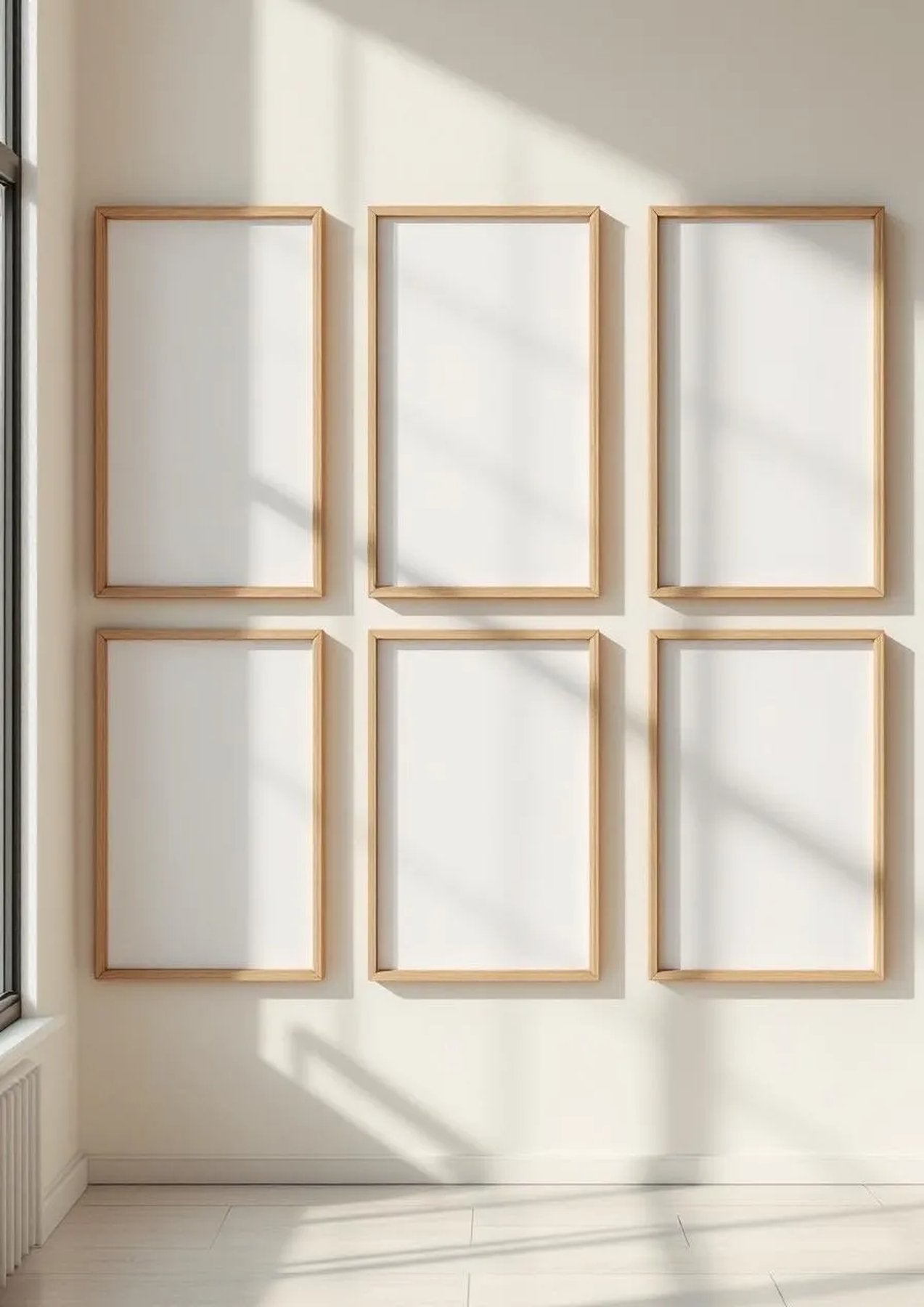 Frame Professional Frame Mockup — Natural Oak Frame Portrait 2:3 — Perspective View — #00561 | MockupBulk
