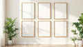 Frame Premium Interior Mockup — Natural Oak Frame Square 1:1 — Perspective View — #00563 | MockupBulk