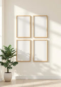 Frame Professional Frame Mockup — Natural Oak Frame Portrait 2:3 — Perspective View — #00564 | MockupBulk