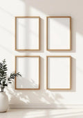 Frame Styled Room Mockup — Natural Oak Frame Portrait 2:3 — Perspective View — #00567 | MockupBulk